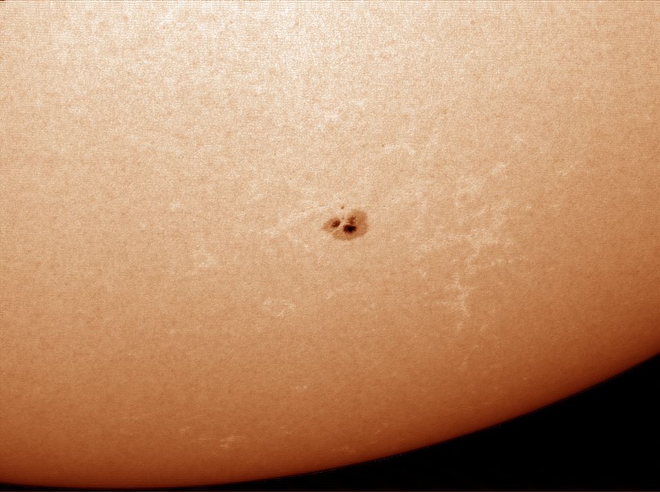 False color image of the sun with firewire camera