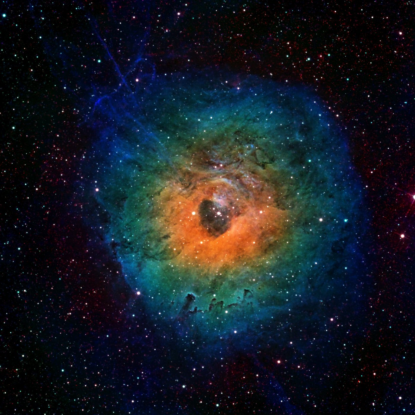 SH2-162 (NGC 7635, Bubble Nebula) in false colors (OHS)