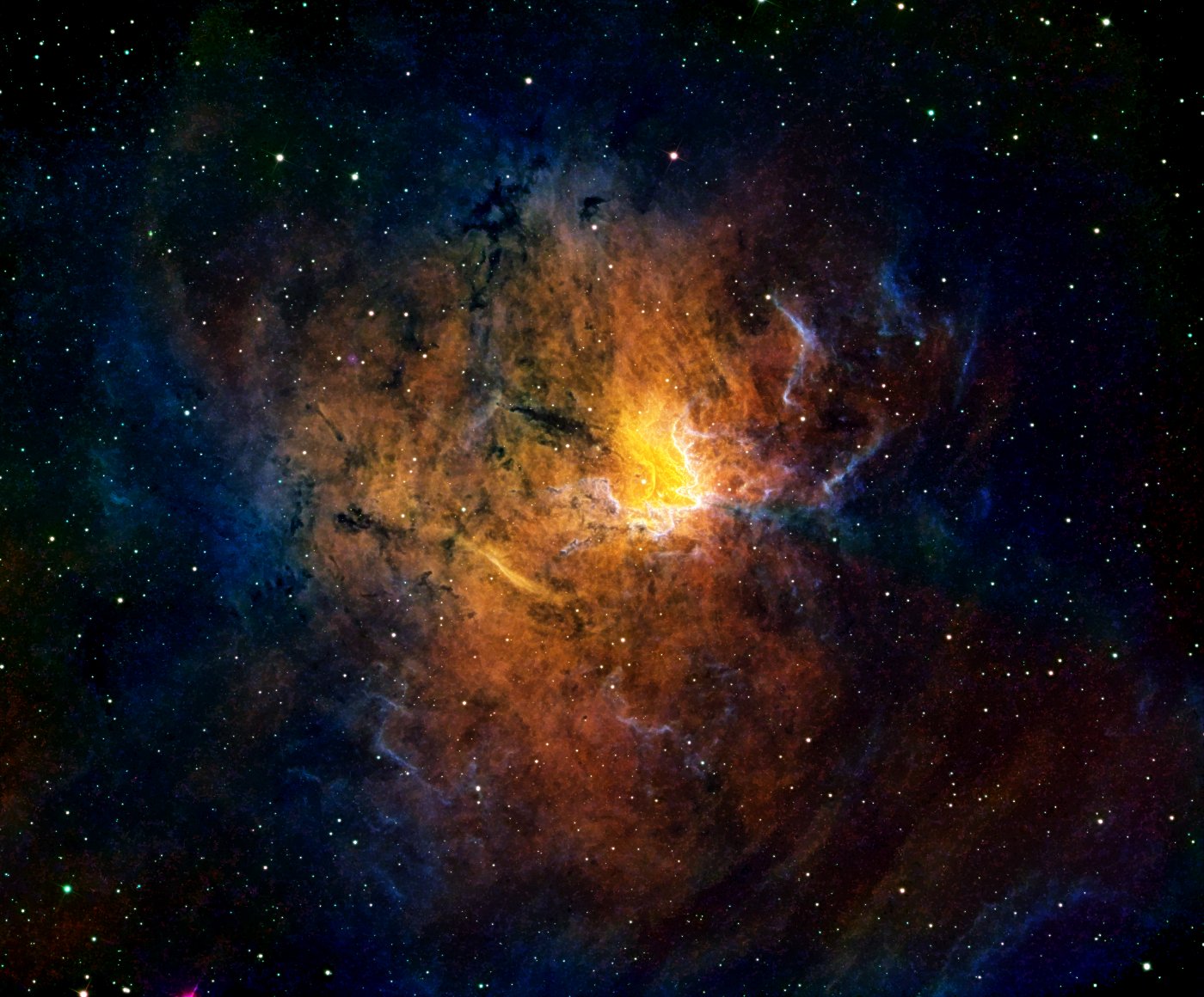 SH2-206 (NGC 1491) in false colors (OHS)