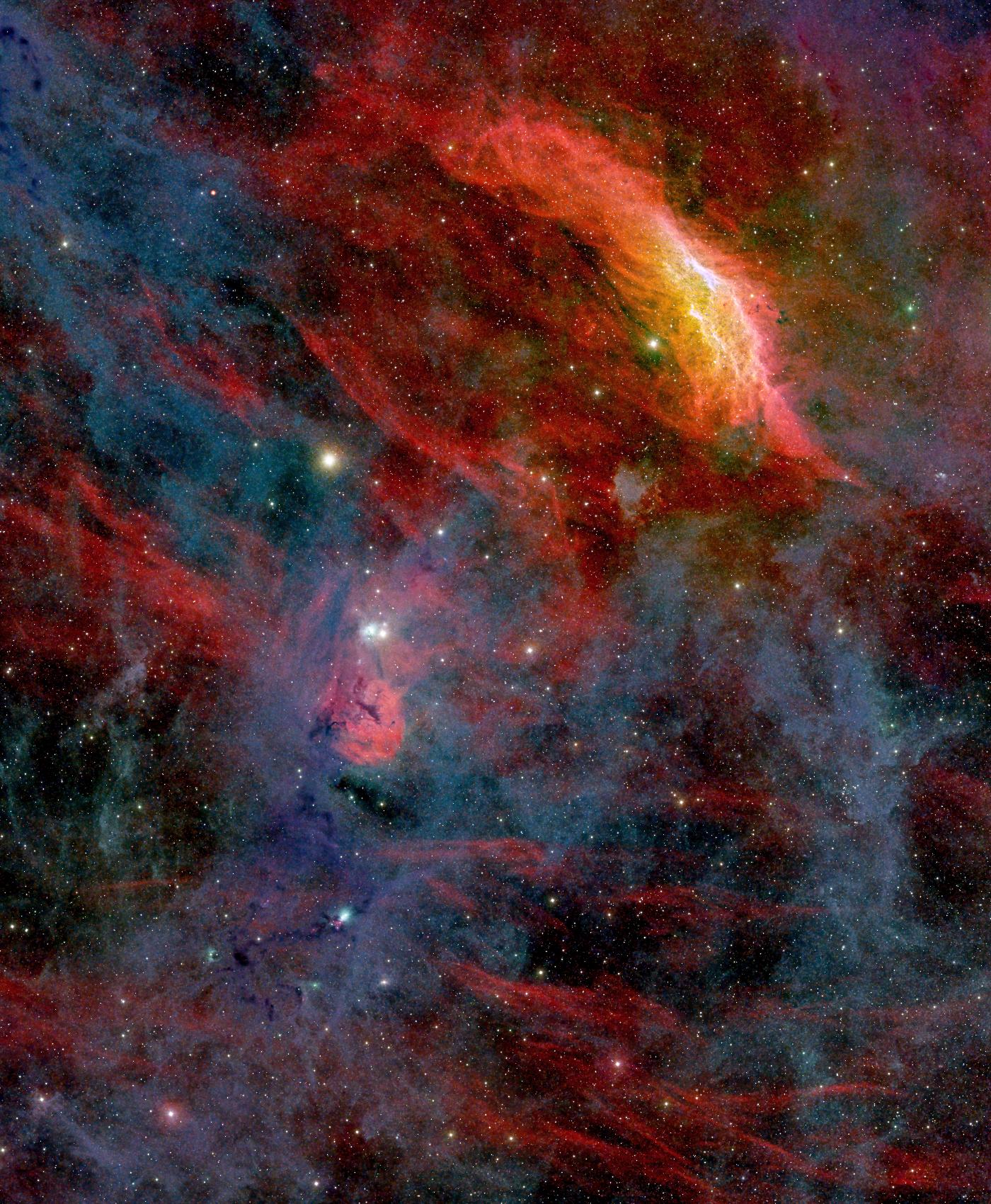 California Nebula behind molecular clouds